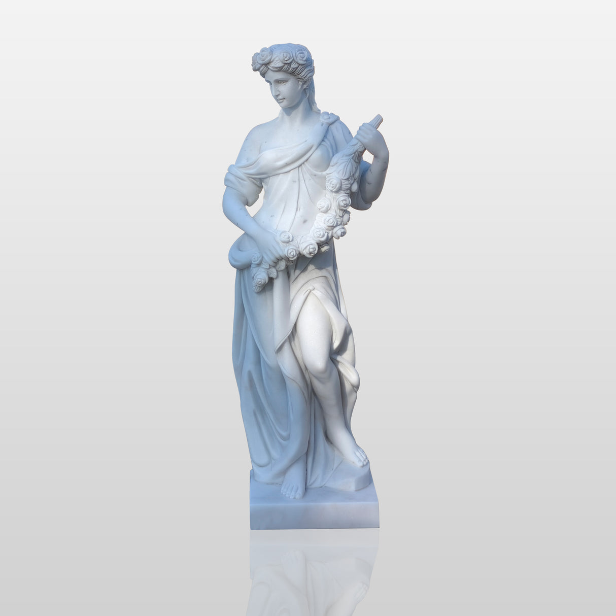 PREMIER Luxury White Marble Women Statue for Outdoor Garden, Luxury Home, Landscaping and Villa PSM-069-Marble sculpture-PREMIER SCULPTURE
