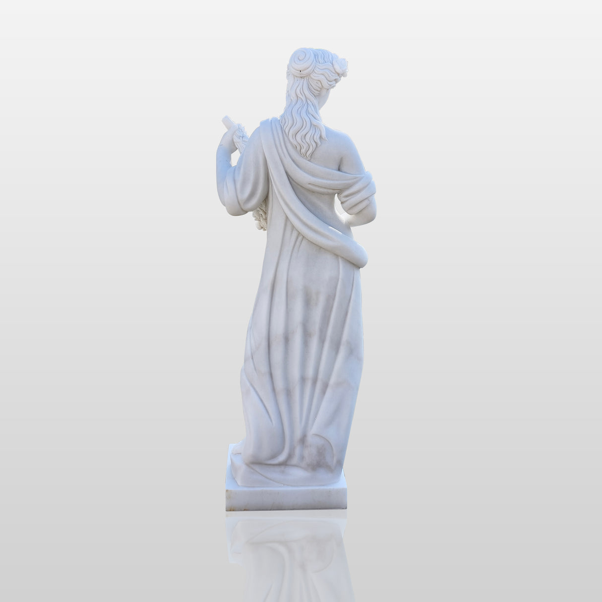 PREMIER Luxury White Marble Women Statue for Outdoor Garden, Luxury Home, Landscaping and Villa PSM-069-Marble sculpture-PREMIER SCULPTURE