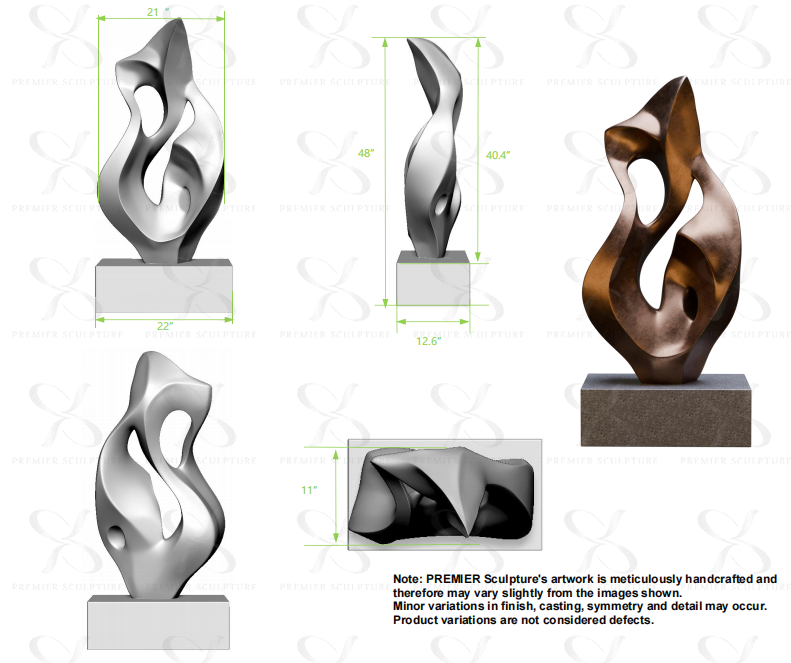 PREMIER Bronze Sculpture Modern Abstract Metal Sculpture Artwork PSB-030-Custom Link for James Wagner