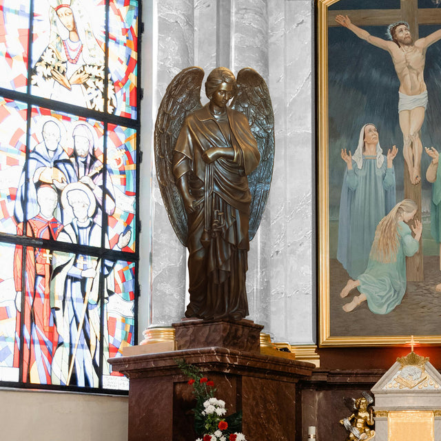 PREMIER Religious Bronze Statue Sculpture of Angel for Church Interior, Memorial Garden and Private Prayer Room PSB-091-Bronze Sculpture-PREMIER SCULPTURE