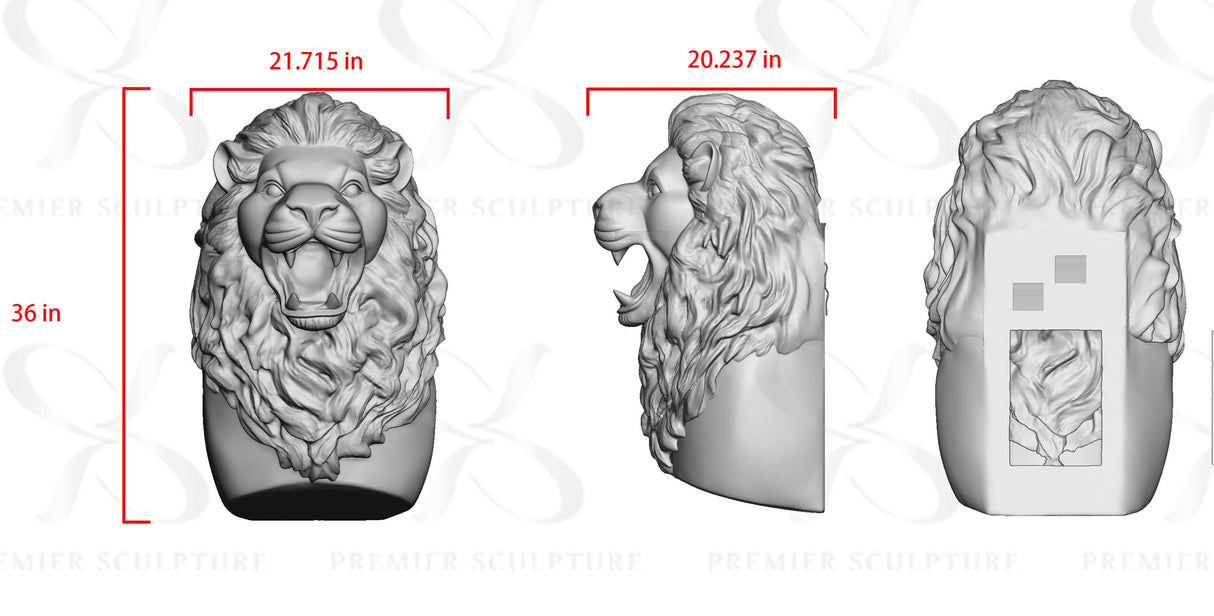 PREMIER Brass Lion Head Sculpture PSB-064-Custom Link for RK Rivani LLC