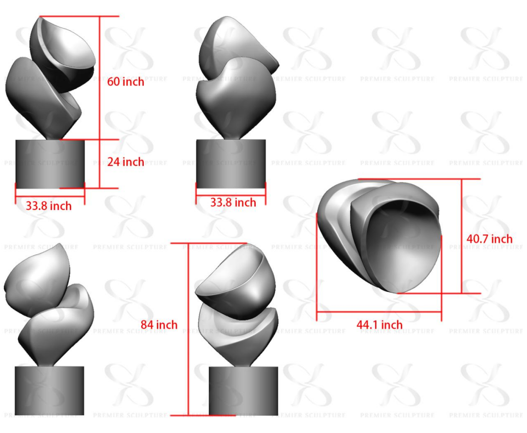 PREMIER Contemporary Abstract Bronze Sculpture PSB-044-Custom Link for Valeriia Bartlett