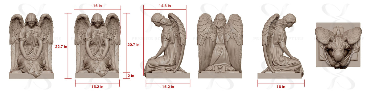 PREMIER Elegant Marble Sculpture with Guardian Angel Design PSM-081 -Custom Link for Lance Ramsey