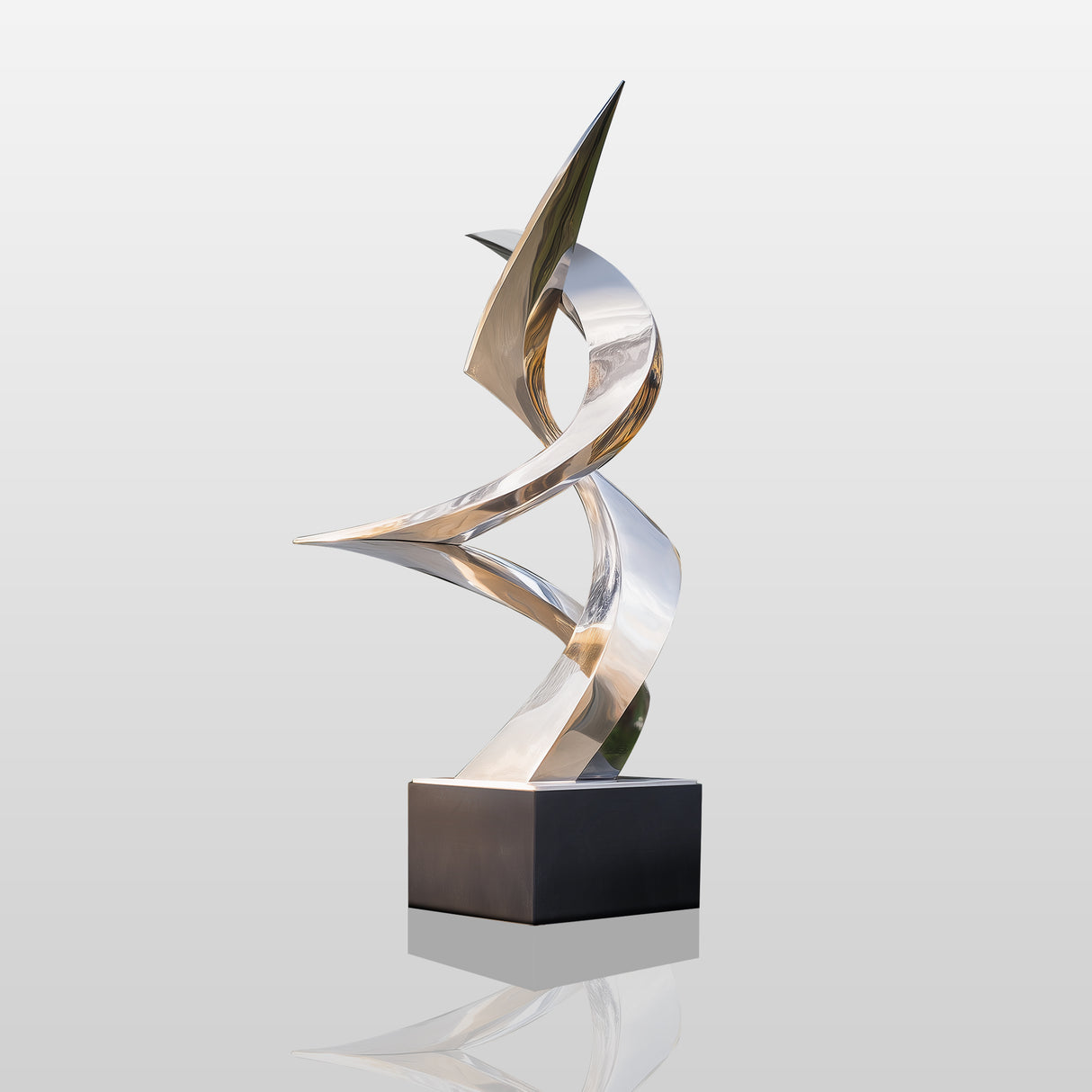 PREMIER Dynamic Twist Stainless Steel Sculpture for Luxury Hotels and Commercial Landscapes PSSS-131-Stainless Steel Sculpture-PREMIER SCULPTURE