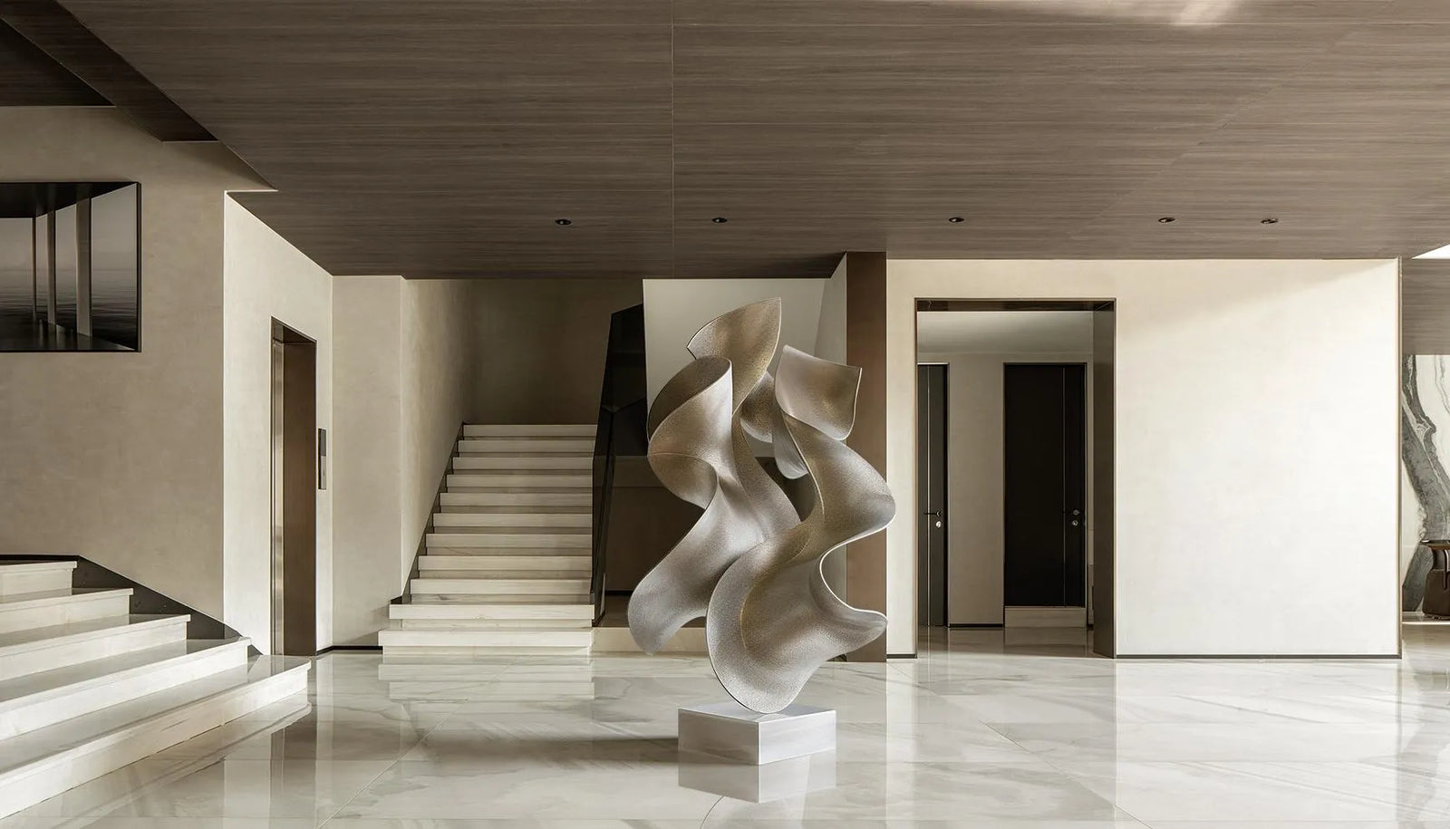 modern abstract stainless steel sculpture