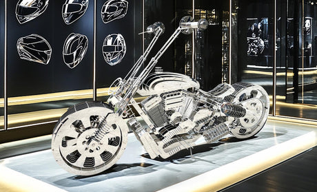 PREMIER Metal Motorcycle Sculpture Industrial Art Collector Piece PSSS-018
