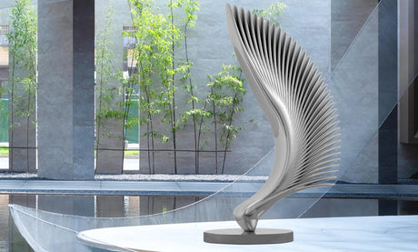PREMIER Modern Art Sculpture Custom Abstract Half-Wing Wings Stainless Steel Sculpture Artwork PSSS-017