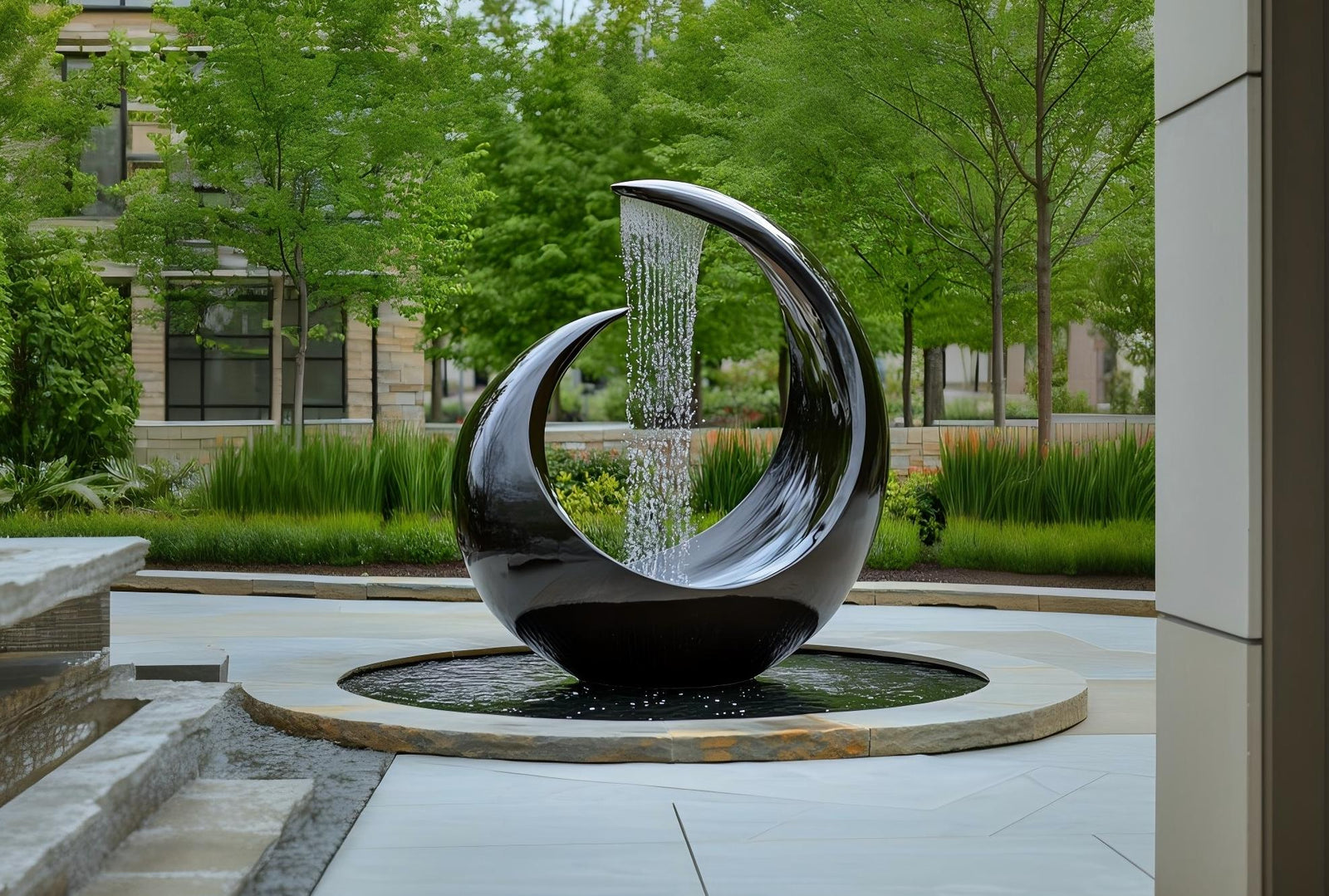 custom modern fountain sculpture