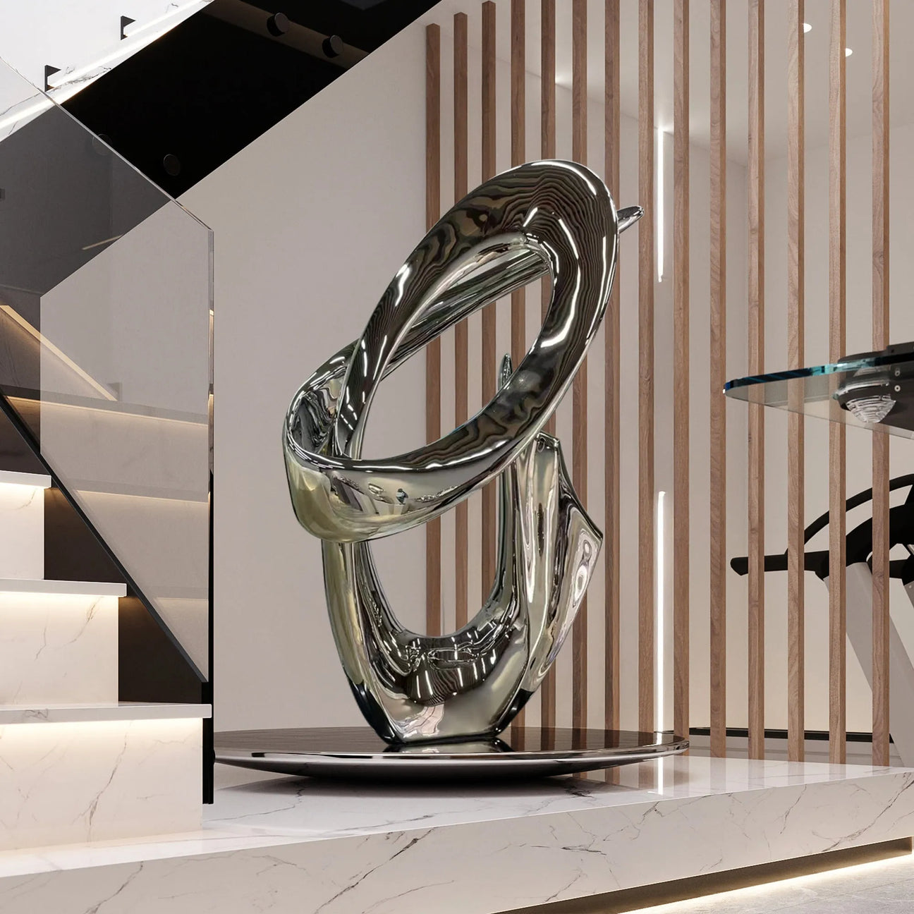 Floor Stainless Steel Sculpture