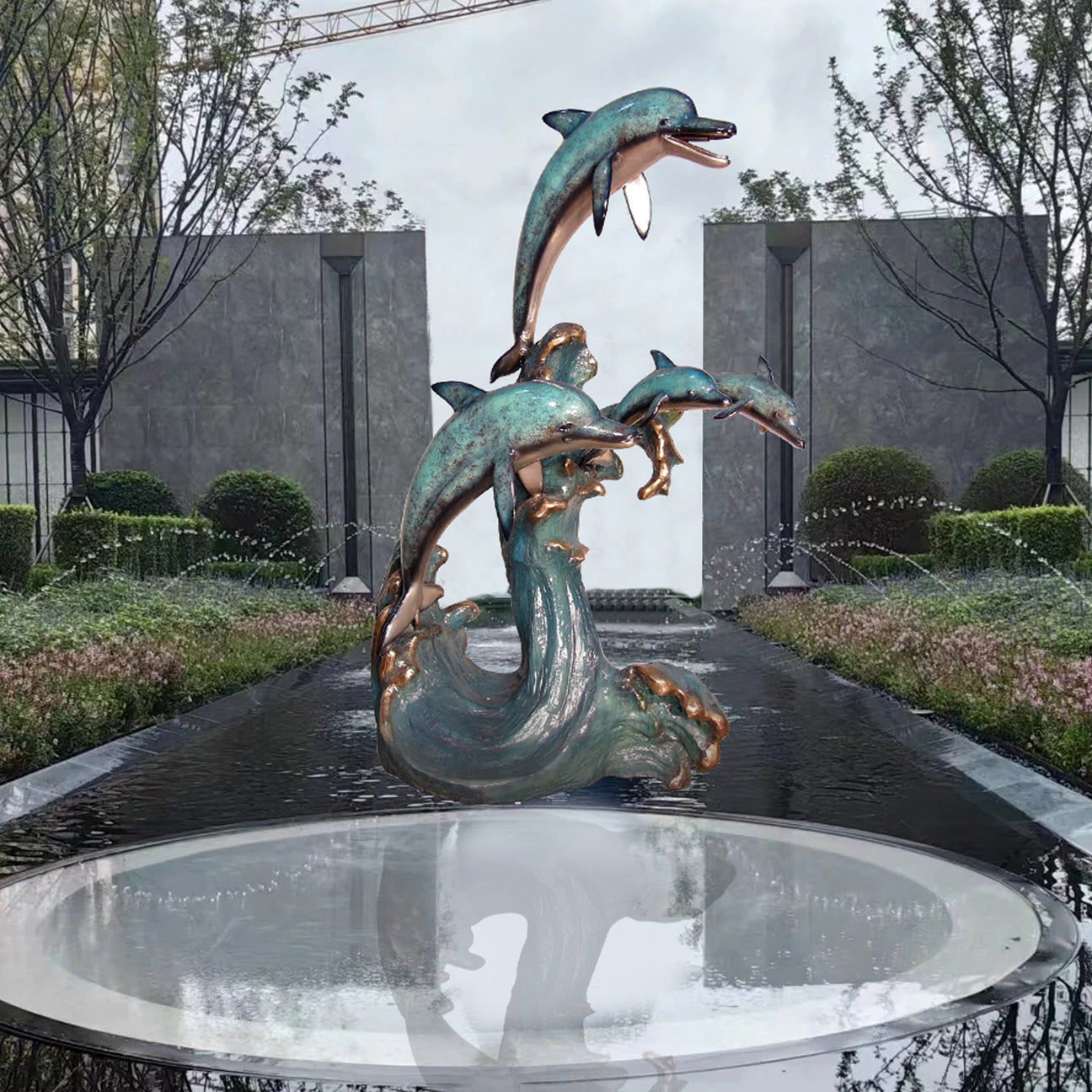 Outdoor Bronze Dolphin Sculpture