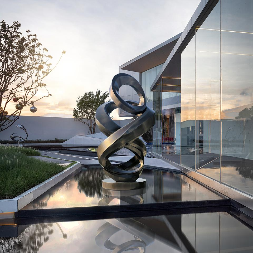 Abstract Stainless Steel Outdoor Sculpture 