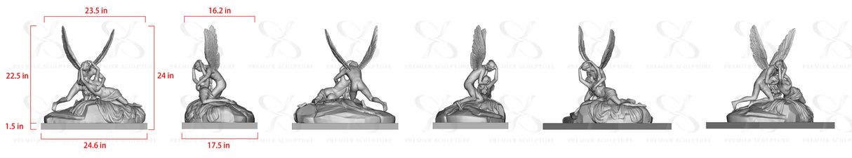 PREMIER Neoclassical Statue Psyche Revived by Cupid's Kiss Marble Sculpture PSM-060—— Custom Link for Marjana Knezevic