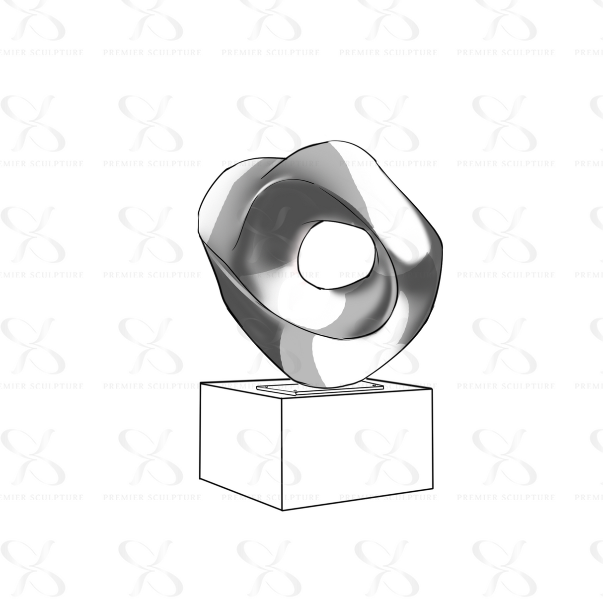 PREMIER Modern Abstract Sculpture Curved Contemporary Outdoor Stainless Steel Sculpture PSSS-057