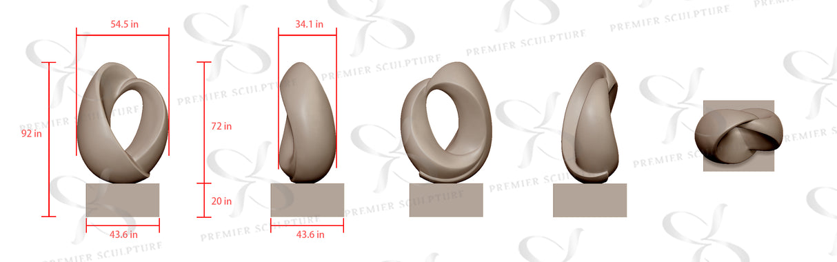 PREMIER Contemporary Outdoor Sculpture Modern Bronze Infinity Loop Art Piece PSB-037-Custom Link for Carlo Perri
