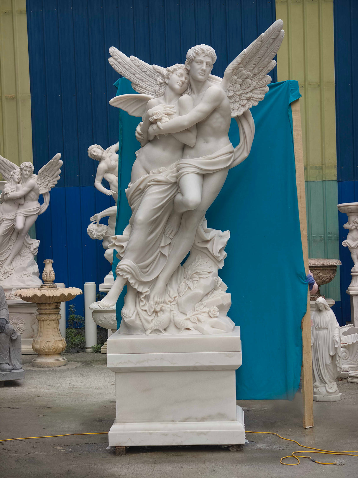 PREMIER Angel Lovers Custom Marble Stone Statue PSM-005-#PRS1051-Rest of Payment Custom Link for Barbara Haukedalen