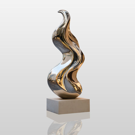 PREMIER Modern Abstract Stainless Steel Sculpture for Outdoor Commercial Spaces and Luxury Shopping Centers PSSS-124-Stainless Steel Sculpture-PREMIER SCULPTURE