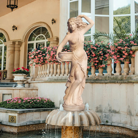 PREMIER Elegant Lady Marble Sculpture for Private Villa Garden, Public Art Installation and Courtyard Decoration PSM-065-Marble sculpture-PREMIER SCULPTURE