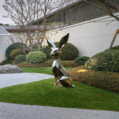 Garden Stainless Steel Rabbit Sculpture