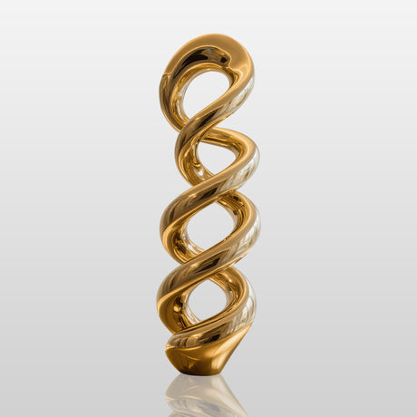PREMIER Golden Abstract Stainless Steel Sculpture for Luxury Modern Art Gallery,Corporate Headquarters, Shopping Malls, Museum Halls PSSS-132-Stainless Steel Sculpture-PREMIER SCULPTURE