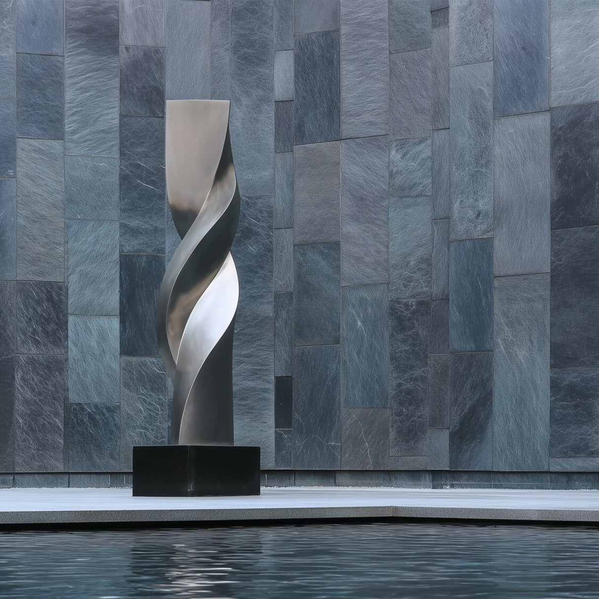 PERMIER Modern Twisted Stainless Steel Sculpture Ideal for Waterfront or Lobby Decor PSSS-224-Stainless Steel Sculpture-PREMIER SCULPTURE