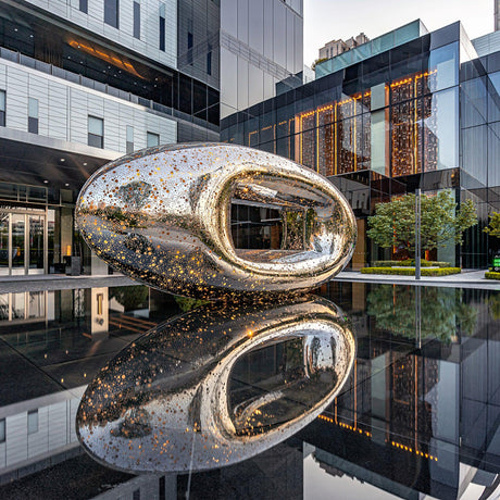 PREMIER Abstract Art Urban Landscape Custom Stainless Steel Sculpure PSLSS-010-Stainless Steel Sculpture-PREMIER SCULPTURE