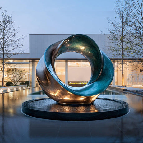 PREMIER Abstract Metal Sculpture Harmony Circle Contemporary Large Garden Sculpture PSLSS-019-Stainless Steel Sculpture-PREMIER SCULPTURE