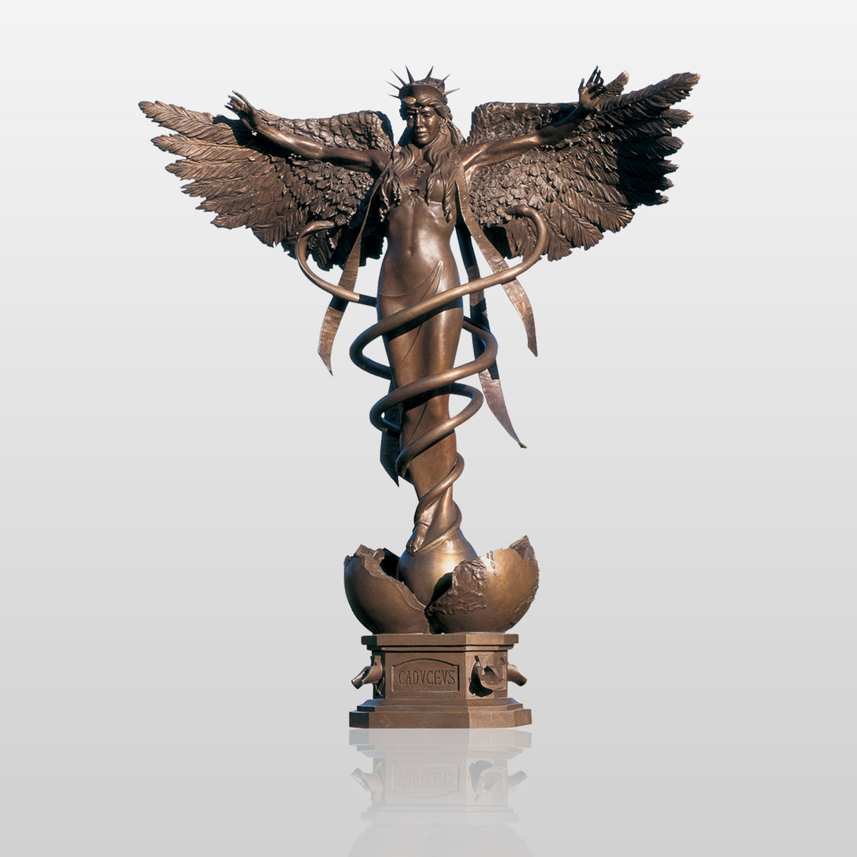 PREMIER Angel of Healing Caduceus Monumental Custom Bronze Sculpture PSB-015-Bronze Sculpture-PREMIER SCULPTURE