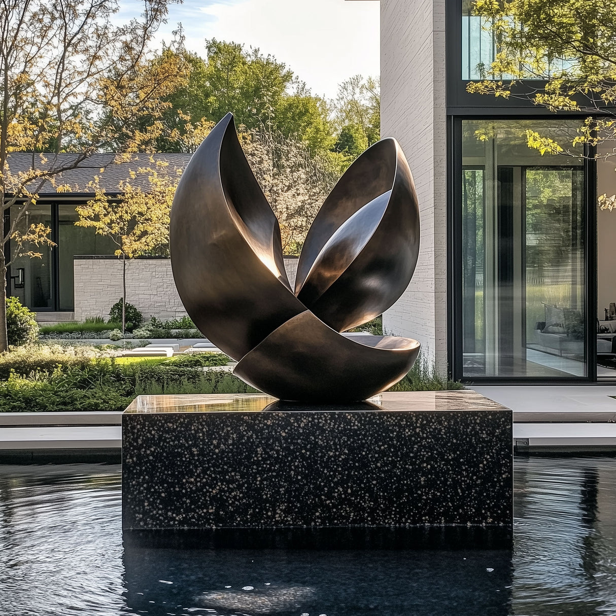 PREMIER Bronze Abstract Sculpture Timeless Bloom Art Sculpture for Garden or Outdoor Space PSB-048-Bronze Sculpture-PREMIER SCULPTURE