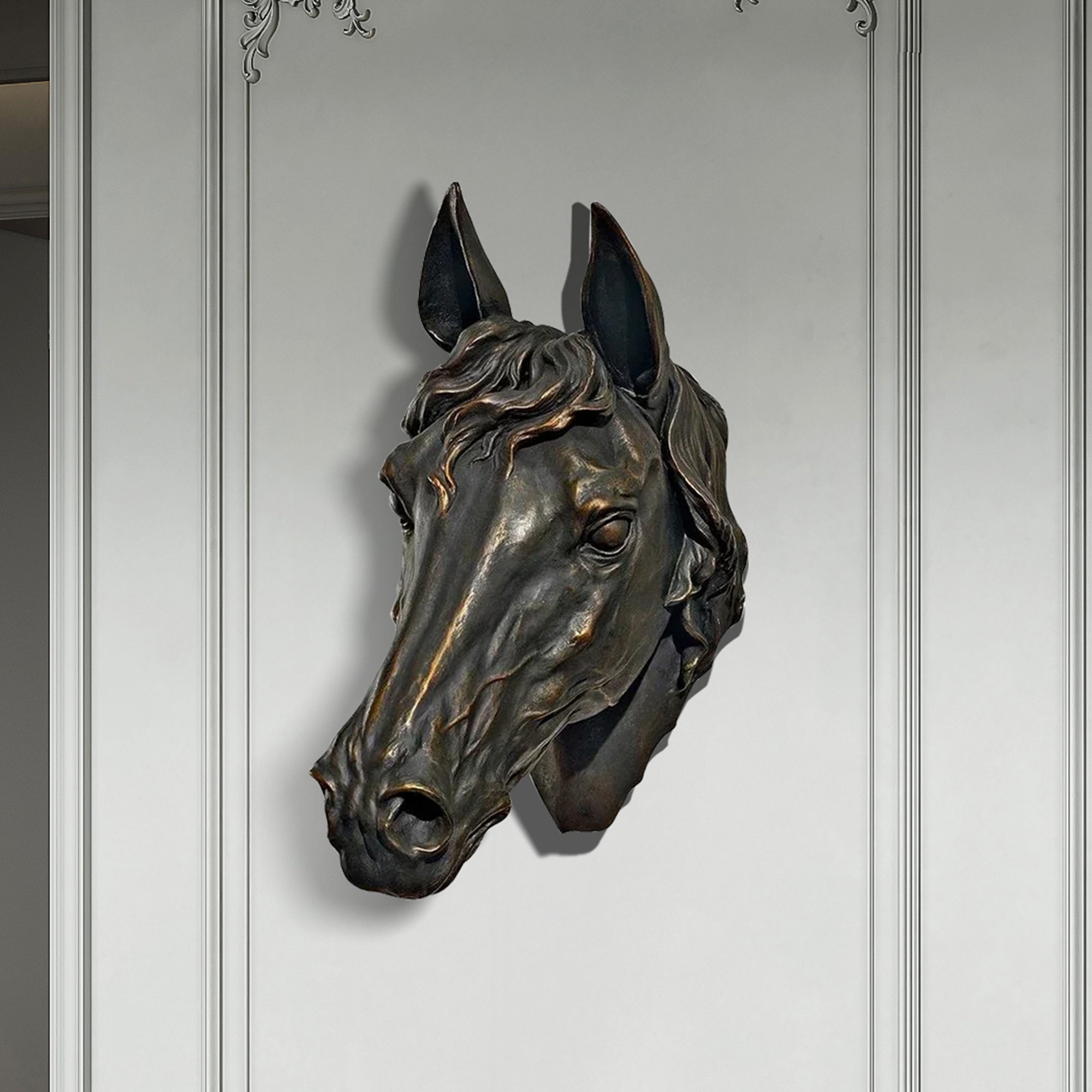 PREMIER Bronze Horse Head Wall Sculpture Classic Equine