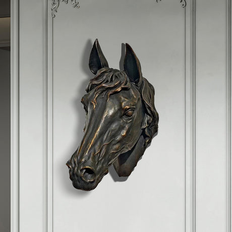 PREMIER Bronze Horse Head Wall Sculpture Classic Equine Handcrafted Wall Statue for Elegant Interiors PSB-051-Bronze Sculpture-PREMIER SCULPTURE