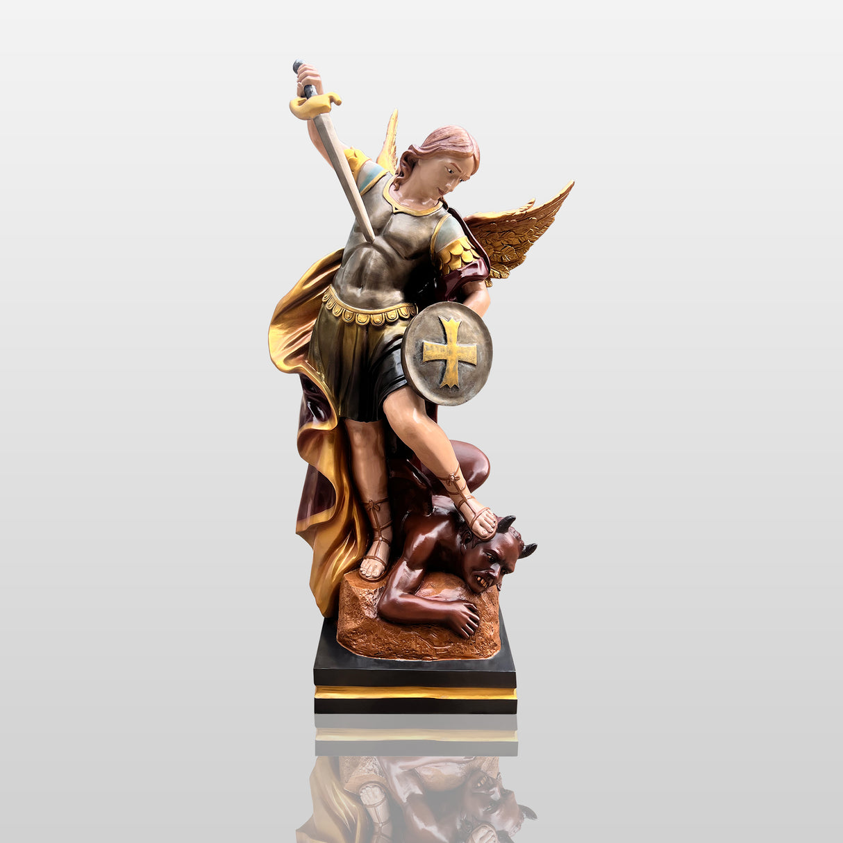 PREMIER Bronze Saint Michael Sculpture The Archangel Statue for Memorial Spaces PSB-038-Bronze Sculpture-PREMIER SCULPTURE