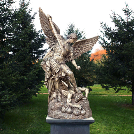 PREMIER Bronze Saint Michael Sculpture The Archangel Statue for Memorial Spaces PSB-038-Bronze Sculpture-PREMIER SCULPTURE
