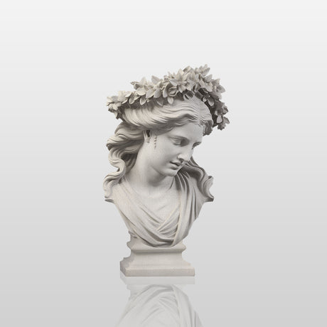 PREMIER Bust Statue Maiden with Laurel Wreath Classical Bust PSTTM-004-Marble sculpture-PREMIER SCULPTURE