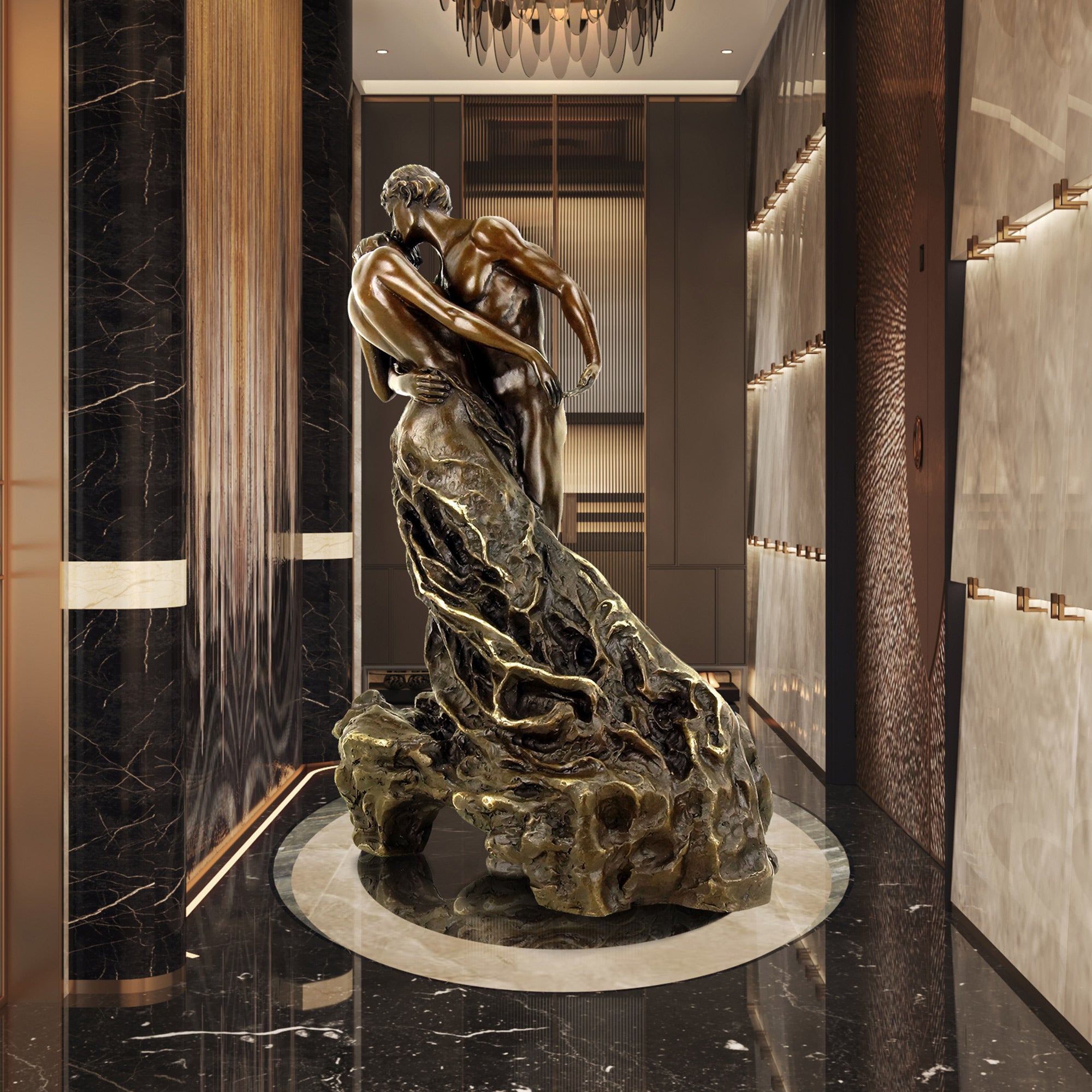 銅版画 : 筆塚稔尚「waltz for claire」 PREMIER Camille Claudel Sculpture The Waltz La Valse Lovers