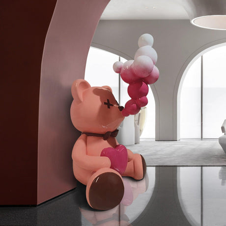 PREMIER Cartoon Large Sculpture Pink Teddy Bear Sculpture Art PSF-034-Fiberglass Sculpture-PREMIER SCULPTURE