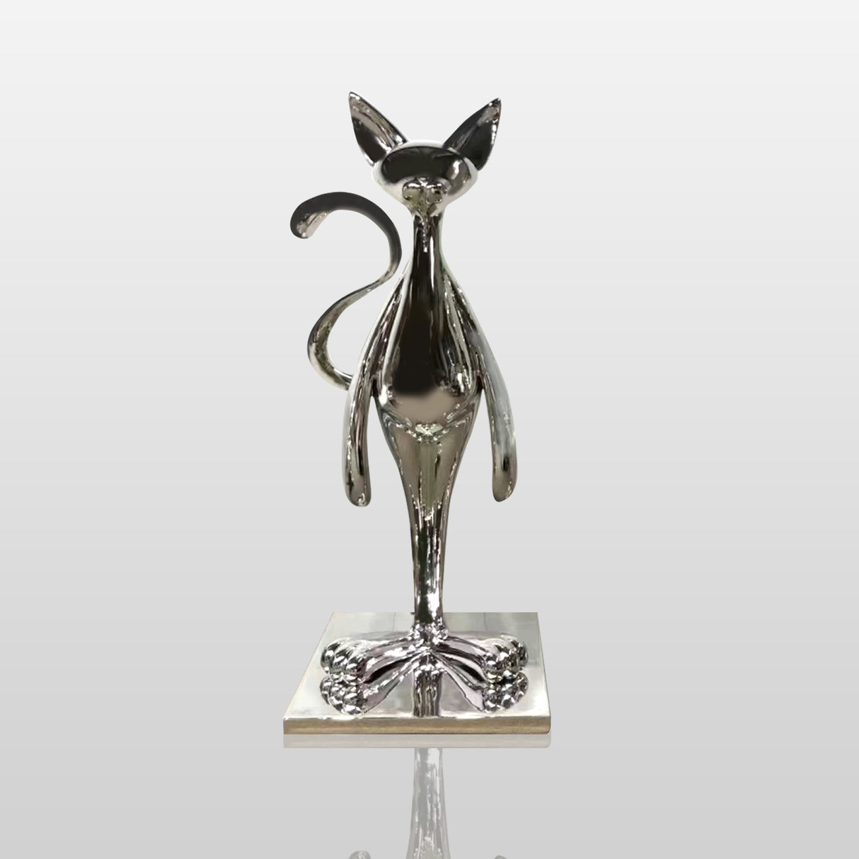 PREMIER Cat Sculpture Stainless Steel Home Decor Abstract Contemporary Sculpture PSSS-008-Stainless Steel Sculpture-PREMIER SCULPTURE