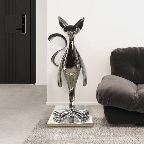 PREMIER Cat Sculpture Stainless Steel Home Decor Abstract Contemporary Sculpture PSSS-008-Stainless Steel Sculpture-PREMIER SCULPTURE