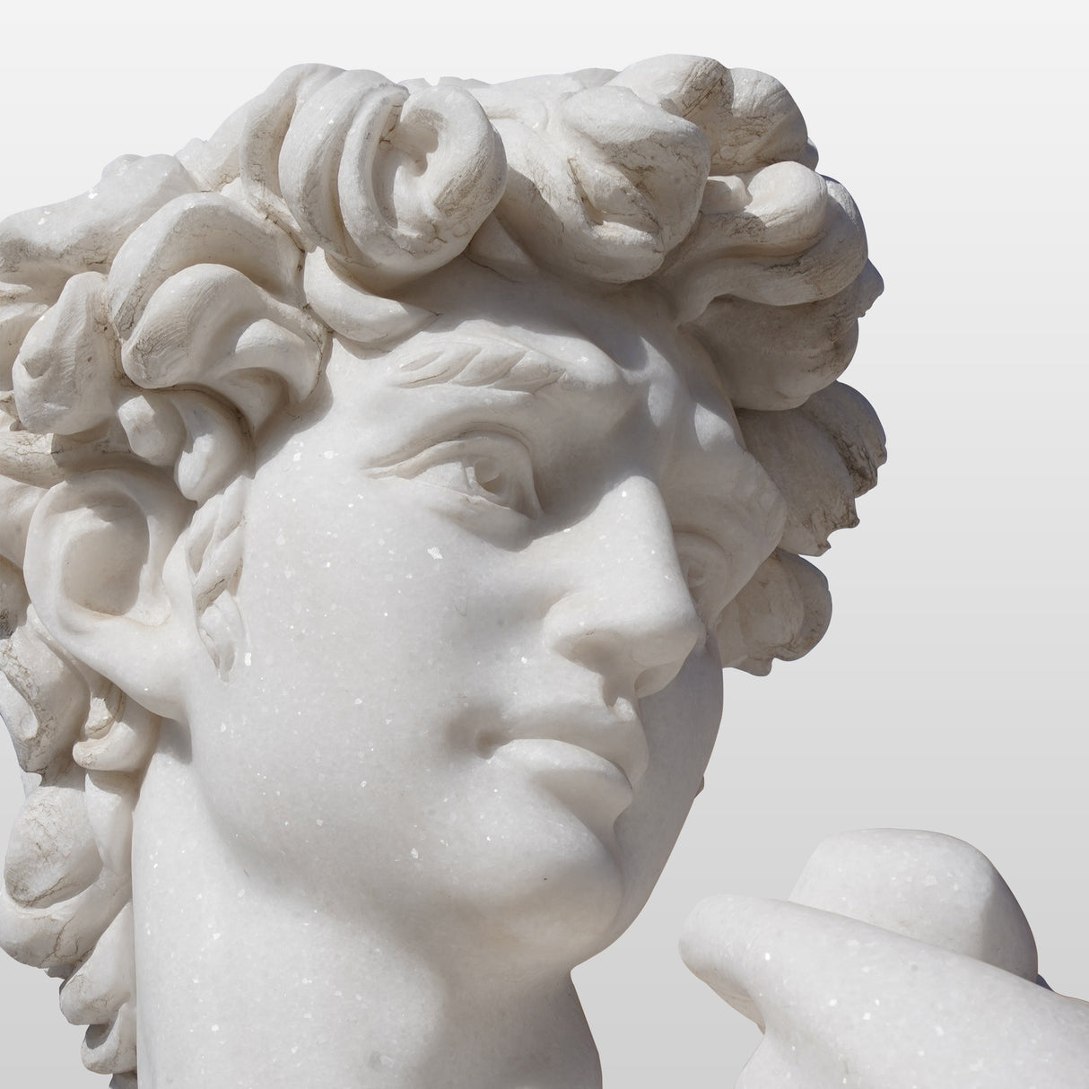 PREMIER Classic White Marble David Sculpture Handcrafted Art Replica Statue of David PSM-030-Marble sculpture-PREMIER SCULPTURE