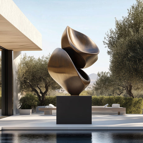 PREMIER Contemporary Abstract Bronze Sculpture Curved Fluidity Design Art Sculpture PSB-044-Bronze Sculpture-PREMIER SCULPTURE