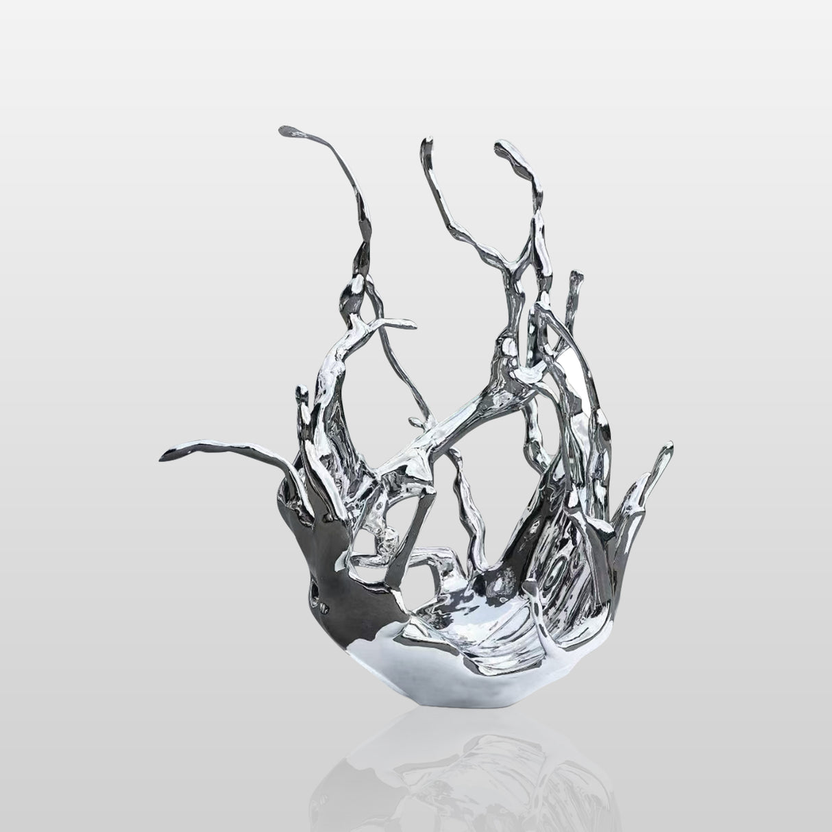 PREMIER Contemporary Art Sculpture Abstract Water Splash Modern Sculpture with Metal PSSS-013-Stainless Steel Sculpture-PREMIER SCULPTURE