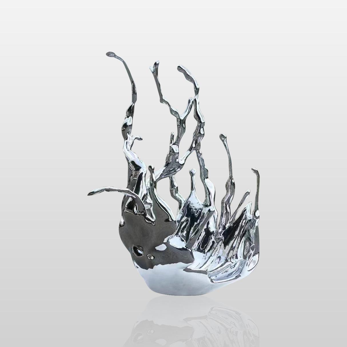PREMIER Contemporary Art Sculpture Abstract Water Splash Modern Sculpture with Metal PSSS-013-Stainless Steel Sculpture-PREMIER SCULPTURE