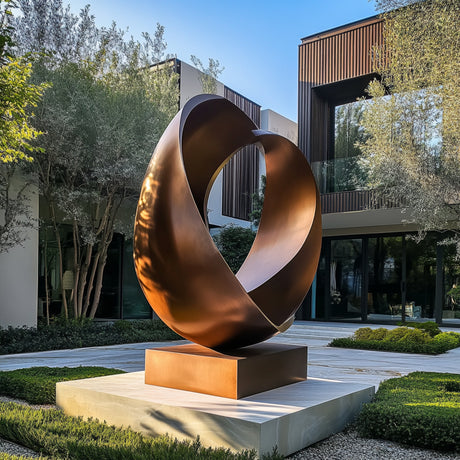 PREMIER Contemporary Outdoor Sculpture Modern Bronze Infinity Loop Art Piece PSB-037-Bronze Sculpture-PREMIER SCULPTURE