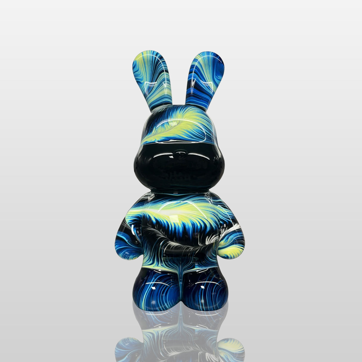 PREMIER Contemporary Sculpture Modern Art Decor Fluid Bunny Sculpture PSF-026-Fiberglass Sculpture-PREMIER SCULPTURE