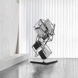 PREMIER Contemporary Sculpture Stainless Steel Suspended Geometric Cube Art Sculpture PSSS-027-Stainless Steel Sculpture-PREMIER SCULPTURE