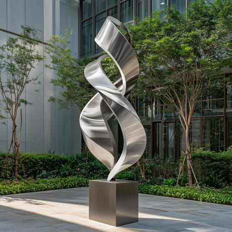 PREMIER Contemporary Stainless Steel Sculpture Modern Abstract Spiral Sculpture for Indoor & Outdoor Spaces PSSS-059-Stainless Steel Sculpture-PREMIER SCULPTURE