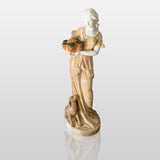 PREMIER Customize Color Lady and Puppy Statue Hand Carving Sculpture PSM-019-Marble sculpture-PREMIER SCULPTURE