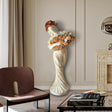 PREMIER Customize Color Marble Flower Lady Statue Hand Carving Sculpture PSM-020-Marble sculpture-PREMIER SCULPTURE