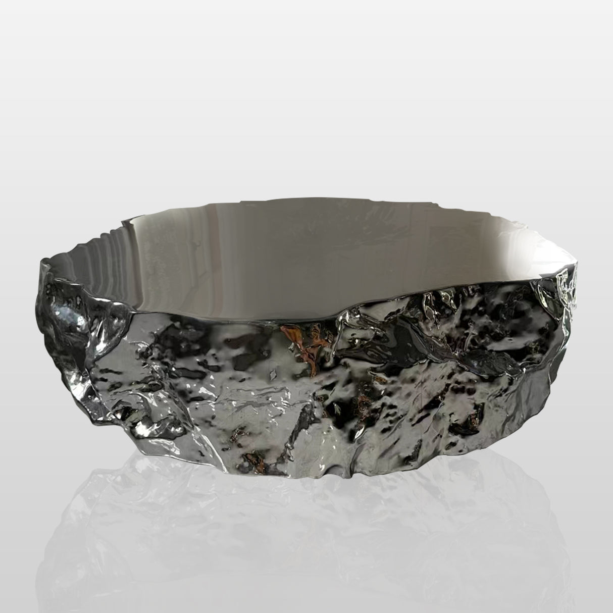 PREMIER Decorative Table Contemporary Polished Metal Sculptural Coffee Table PSSF-001-Stainless Steel Sculpture-PREMIER SCULPTURE