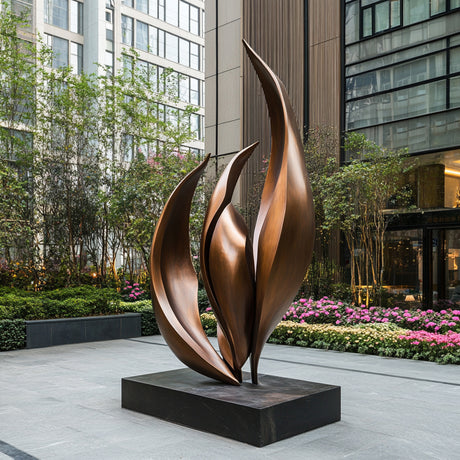 PREMIER Elegant Bronze Flame Sculpture Modern Artistic Sculpture for Outdoor Spaces PSB-036-Bronze Sculpture-PREMIER SCULPTURE