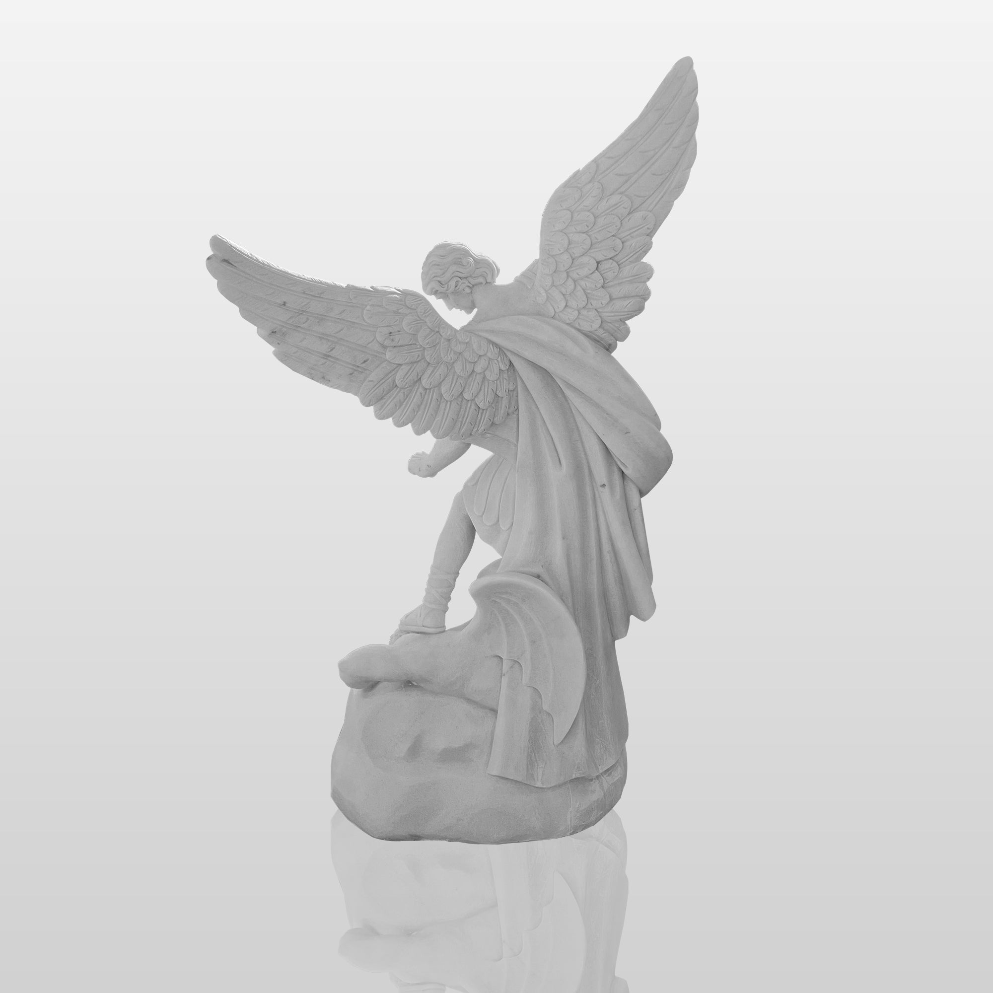 PREMIER Famous White Marble Saint Michael Outdoor Custom Statue